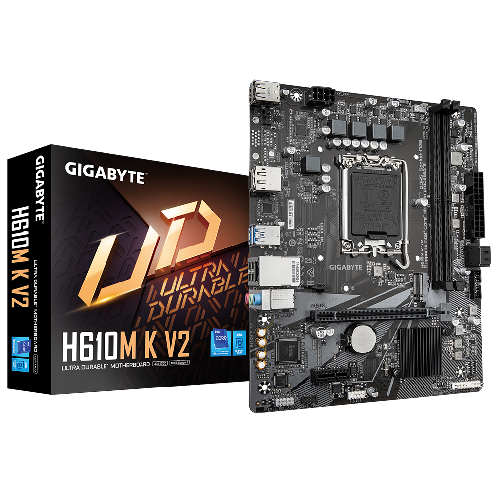 GIGABYTE H610M K V2 D5 4800Mhz M.2 HDMI/DP MATX 1700P