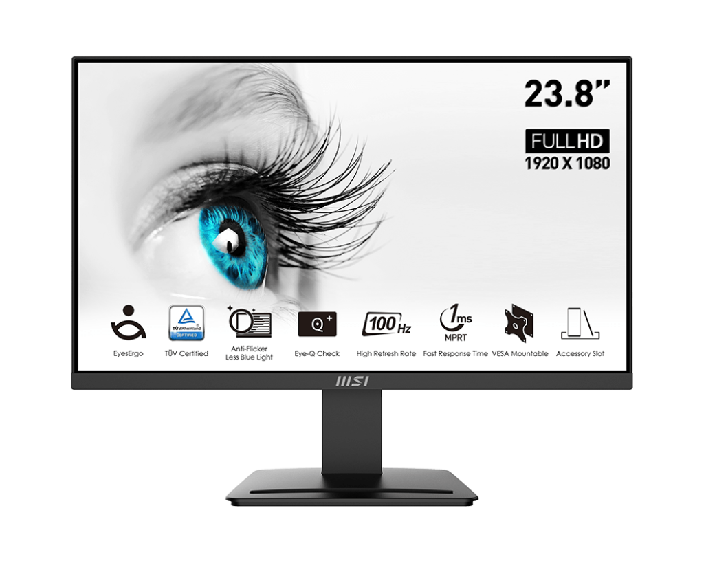 23.8 MSI PRO MP2412 FHD 1MS 100HZ FLAT VA