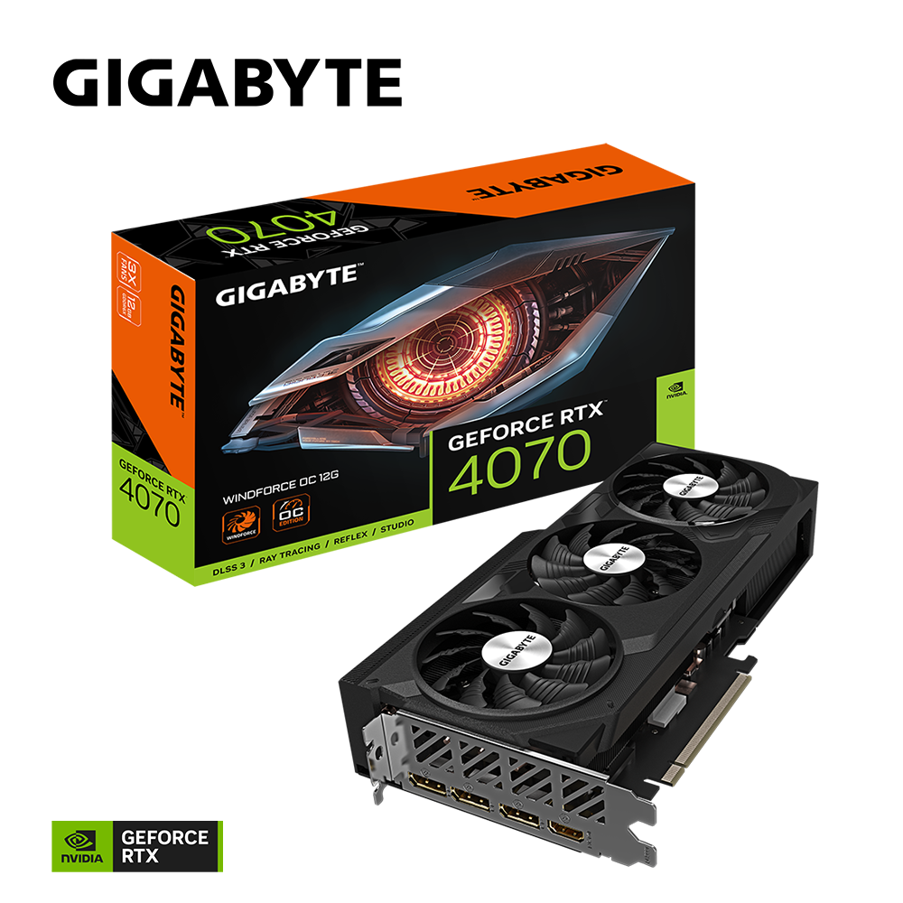 GIGABYTE GV-N4070WF3OC-12GD RTX4070 12GB GDDR6X HDMI DP 192BİT