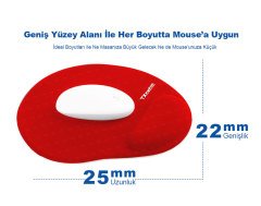 TX TXACMPAD01RD ErgoPad Bilek Destekli Mouse Pad Kırmızı