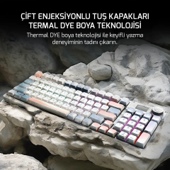 Gamepower Gasket Elite X RGB Wireless/Bluetooth/Kablolu Mekanik Hot-Swap Yağlı Switch Gasket Gaming Klavye