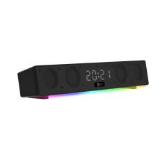 Lenovo Lecoo DS103 Kablosuz Bluetooth 10W RGB Saat/Alarm Stereo Soundbar Hoparlör Siyah