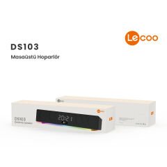 Lenovo Lecoo DS103 Kablosuz Bluetooth 10W RGB Saat/Alarm Stereo Soundbar Hoparlör Siyah