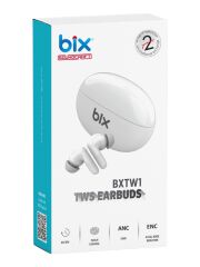Bix BXTW1 Soundcraft TWS ANC Aktif Gürültü Önleyici Bluetooth 5.2 Ipx4 Kulak İçi Kulaklık Beyaz