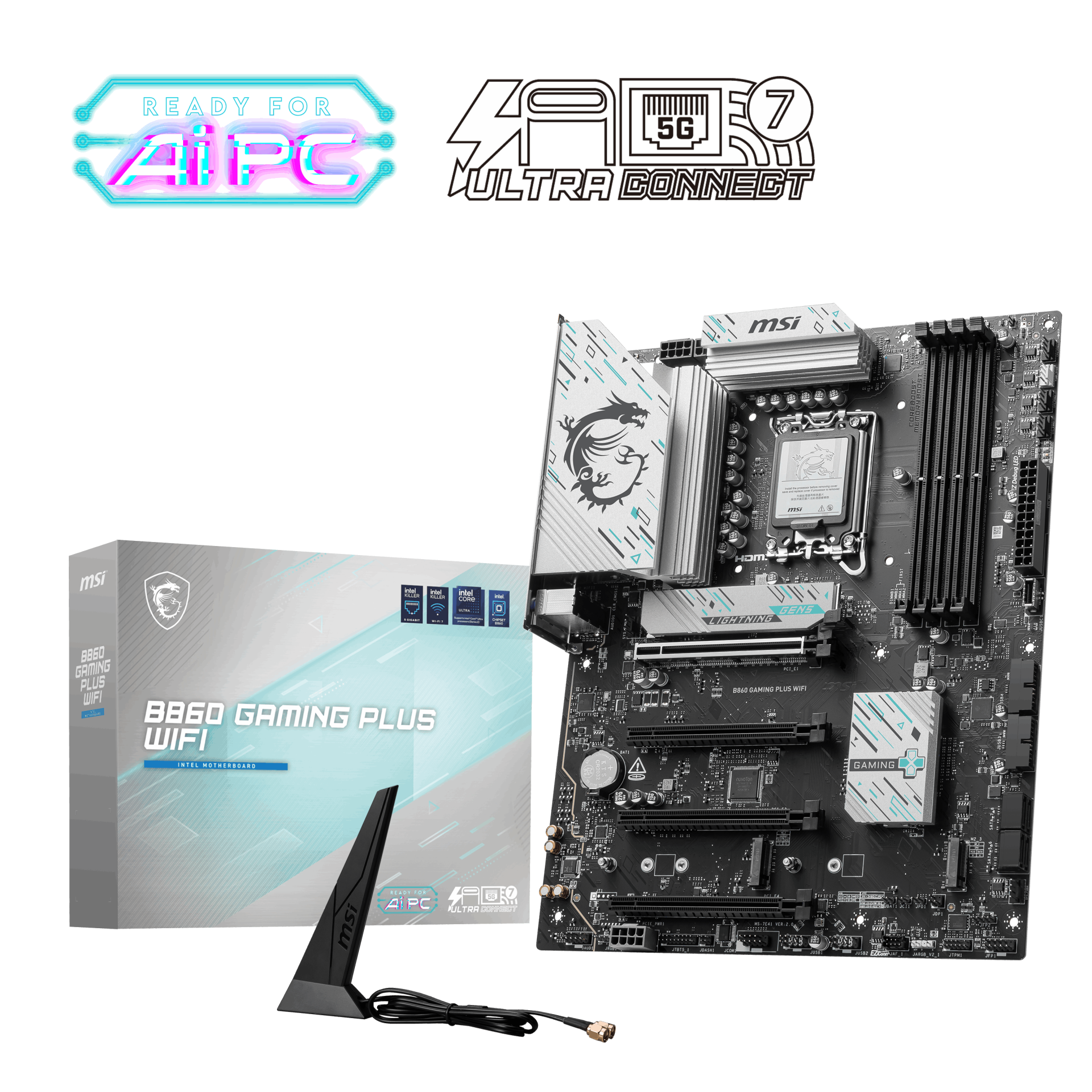 MSI MB B860 GAMING PLUS WIFI SOKET 1851 DDR5 8600MHZ(OC) 3xM.2 1x TB4 HDMI DISPLAY 5G LAN WIFI 7 ATX