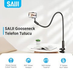 Bix Saiji Ivy 4 Telefon Tutucu 360° Derece Dönebilen, Ayarlanabilir ve Dayanıklı 4.7-7″ Inç Esnek Kollu Flexible Akrobat Telefon Tutucu