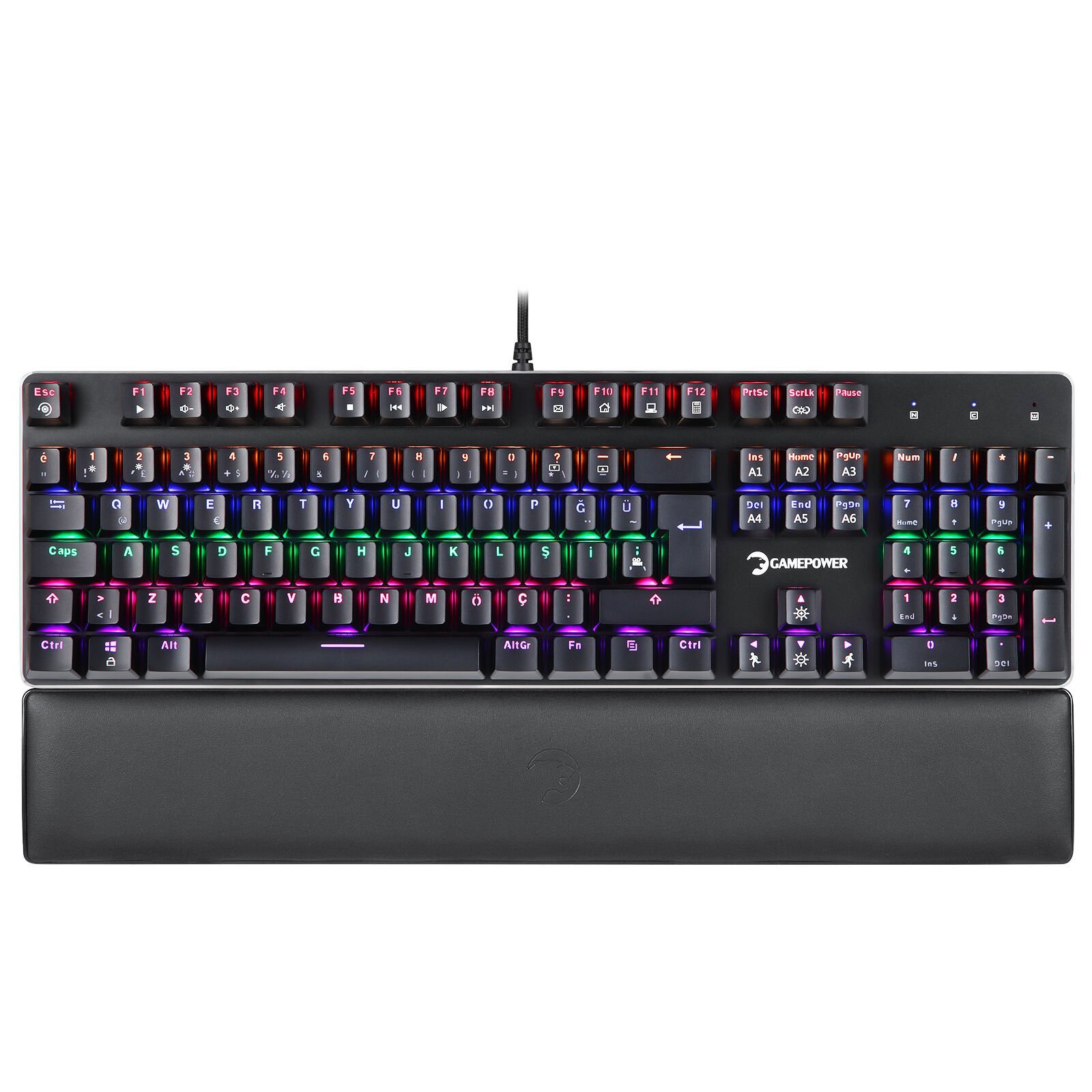 GamePower Ogre Rainbow 60M GamePower Red Switch Türkçe Q USB Mekanik Gaming Klavye - 3 Yıl Garantili