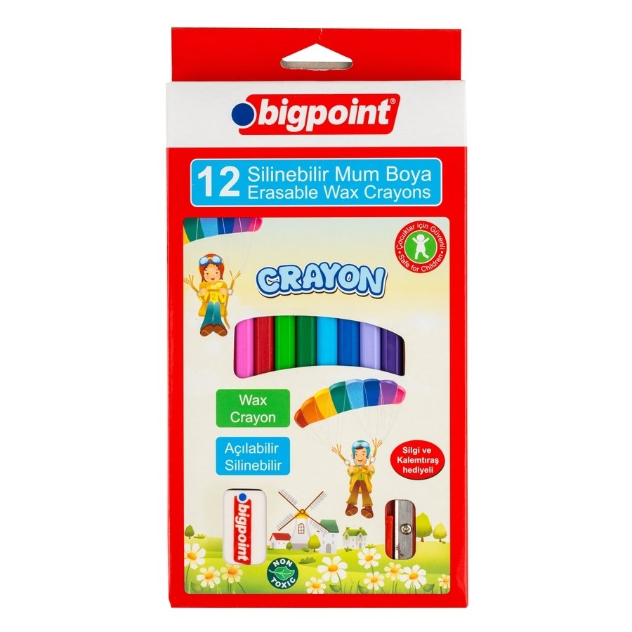 Bigpoint Mum Boya(Silinebilir) 12 Renk 12'li Paket