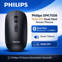 Philips SPK7508 1600 DPI 6 Tuşlu Dual Mod Optik Kablosuz Mouse - Siyah