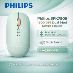 Philips SPK7508 1600 DPI 6 Tuşlu Dual Mod Optik Kablosuz Mouse - Yeşil