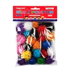 Bigpoint Ponpon Simli 5 cm 10 Renk / 25'li Poşet