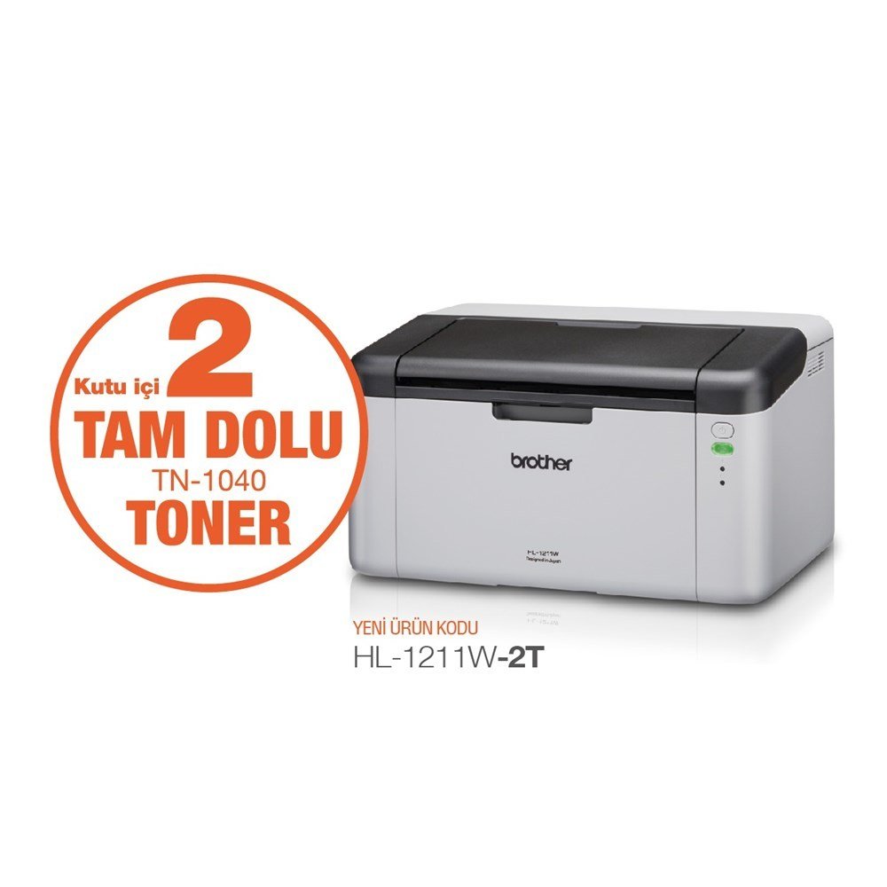 Brother HL-1211W-2T Mono Laser Yazıcı WF (2 Adet Toner Hediyeli )