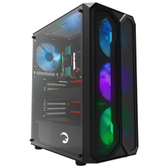 Gamepower Aura 4 x 120 MM Fan A-RGB Şerit Led Gaming ATX Oyuncu Kasası Siyah
