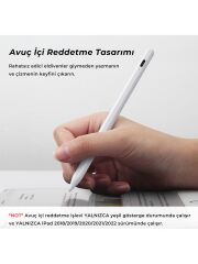 Bix SP02W Bluetooth Dokunmatik Kalem Stylus Pen Manyetik Çekim Destekli, Avuç İçi Reddetme Özellikli iPad Kalemi 2018-2022 için iPad Android Uyumlu Universal Yazı ve Çizim Kalemi Beyaz