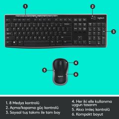 Logitech MK270 Kablosuz Klavye Mouse 920-004525