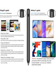 Bix SP02B Bluetooth Dokunmatik Kalem Stylus Pen Manyetik Çekim Destekli, Avuç İçi Reddetme Özellikli iPad Kalemi 2018-2022 için iPad Android Uyumlu Universal Yazı ve Çizim Kalemi Siyah