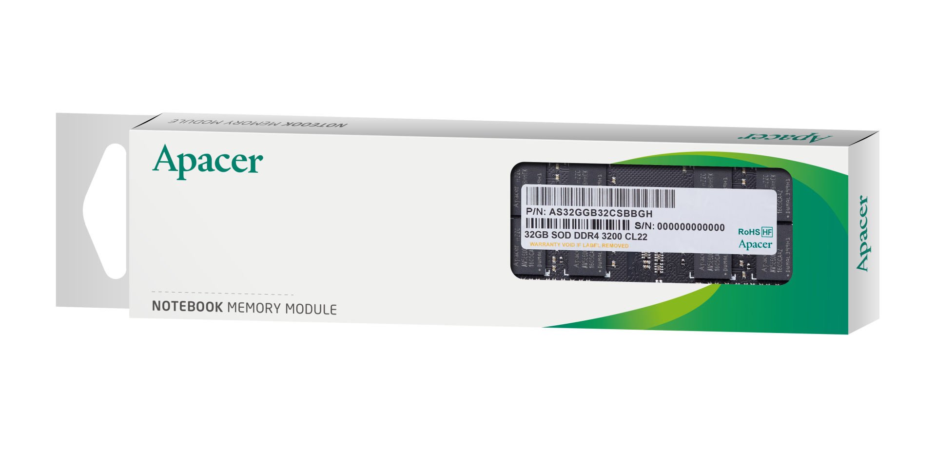 Apacer 32GB (1x32GB) 3200MHz CL22 DDR4 Notebook SODIMM RAM (ES.32G21.PSI)