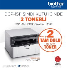 Brother DCP-1511-2T Yazıcı-Tarayıcı-Foto (2xToner)