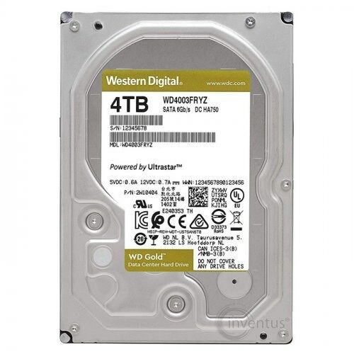 WD 4TB Gold 3.5'' 7200Rpm 256MB Sata3 WD4003FRYZ