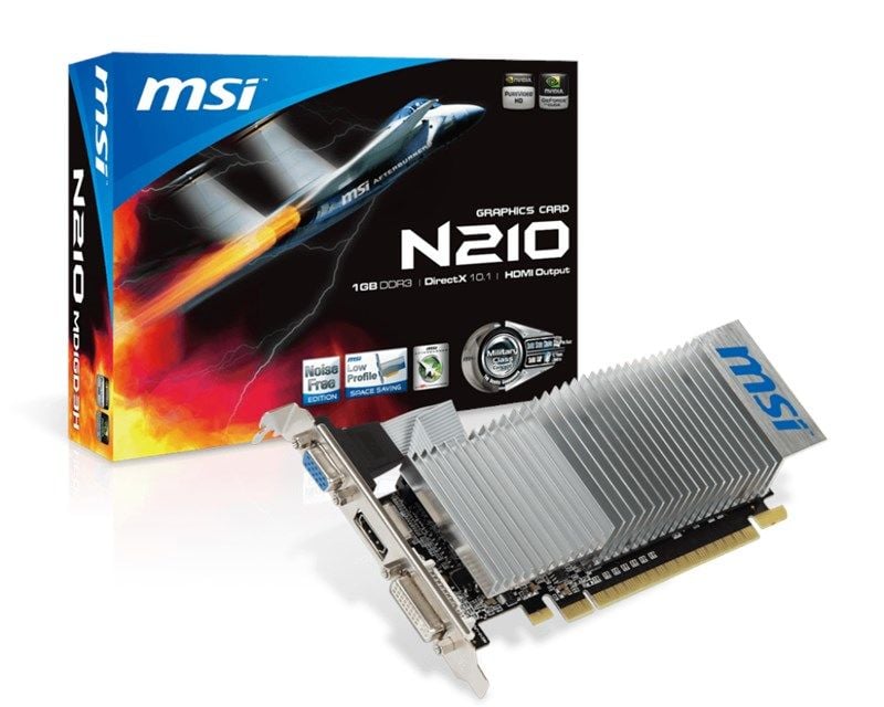 MSI N210 1GB GDDR3 64Bit Vga Dvi Hdmi Low Profile