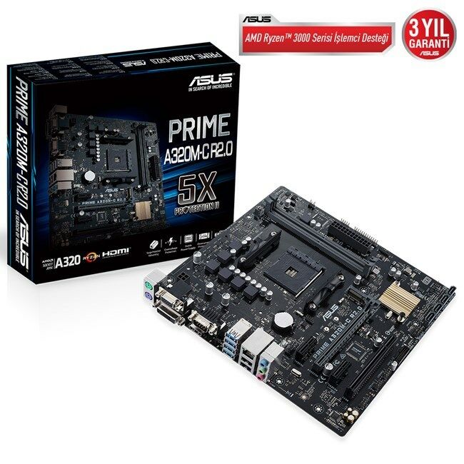 Asus Prime A320M-C R2.0 AM4 Ryzen D4 Vga Dvi Hdmi