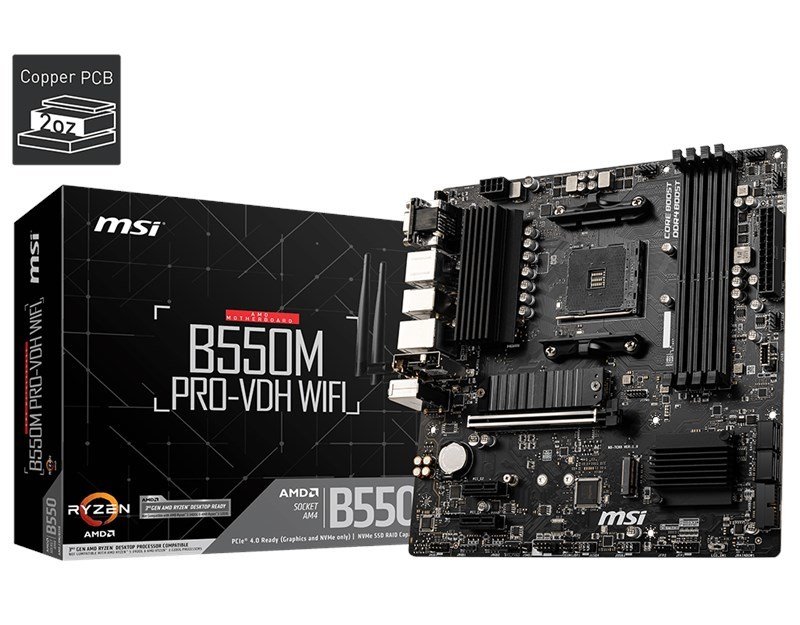 MSI B550M Pro AM4 Ryzen DDR4 Vga Hdmi Dp