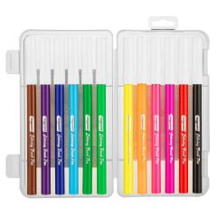 Bigpoint Fırça Uçlu Keçeli Kalem 12'li Set (Plastik Kutulu)