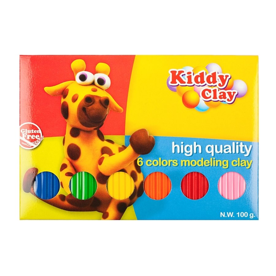 Kiddy Clay Tabaka Model Hamur 6 Renk 100 Gram 12'li Kutu