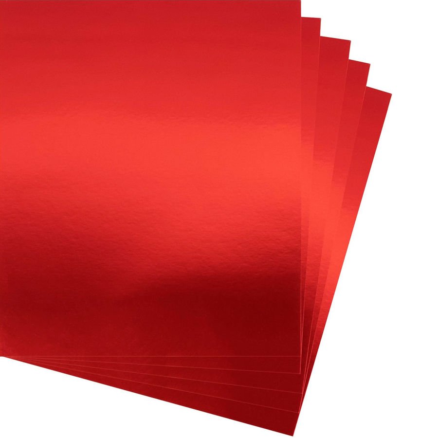 Bigpoint Metalik Renkli Karton 50x70cm Kırmızı 10'lu Poşet
