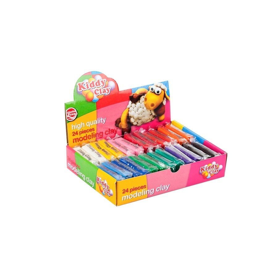 Kiddy Clay Kurumayan Model Hamuru (Plastilina) 60 Gram 24'lü Stand