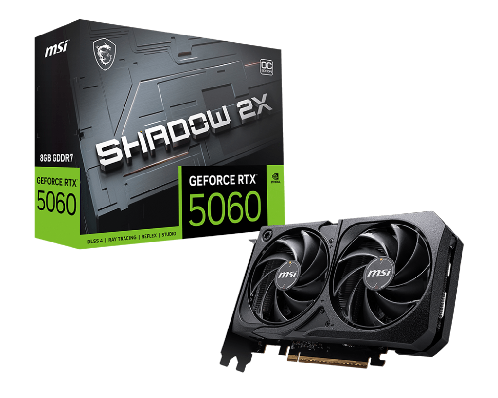 MSI GEFORCE RTX 5060 TI 8G SHADOW 2X OC GDDR7 128B DX12 PCIE 5.0 X16 (3XDP 1XHDMI)