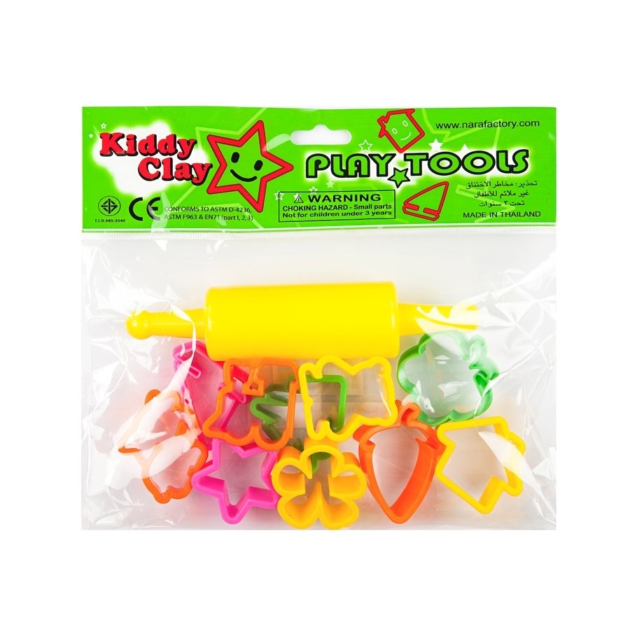 Kiddy Clay 10 Modelleme Kalıbı + 1 Merdane