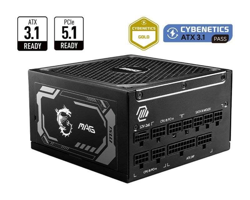 MSI 1250W 80+ Gold PCIE5 (MAG A1250GL)Full Modular