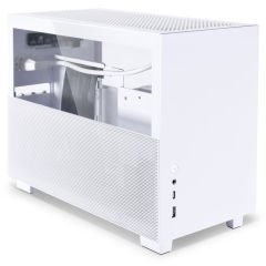 LIAN LI Q58W4 Beyaz Riser Kablolu Mesh Tamperli Cam MINI ITX KASA