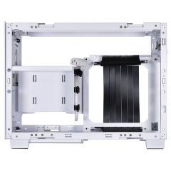 LIAN LI Q58W4 Beyaz Riser Kablolu Mesh Tamperli Cam MINI ITX KASA