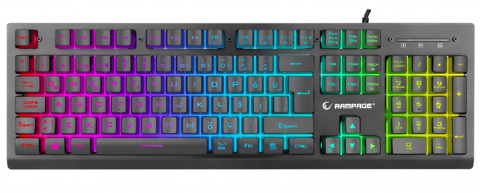 RAMPAGE MIRACLE K2 SIYAH USB RGB Q KLAVYE