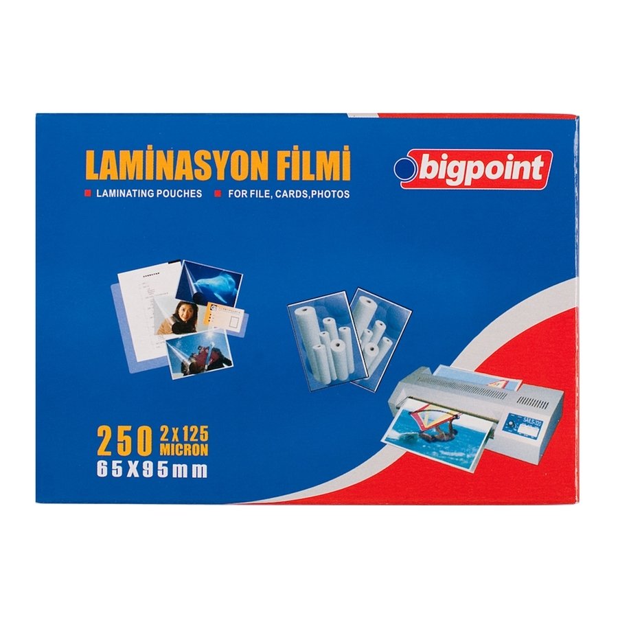 Bigpoint Laminasyon Filmi 65x95mm 125 Mikron 100'lü Kutu