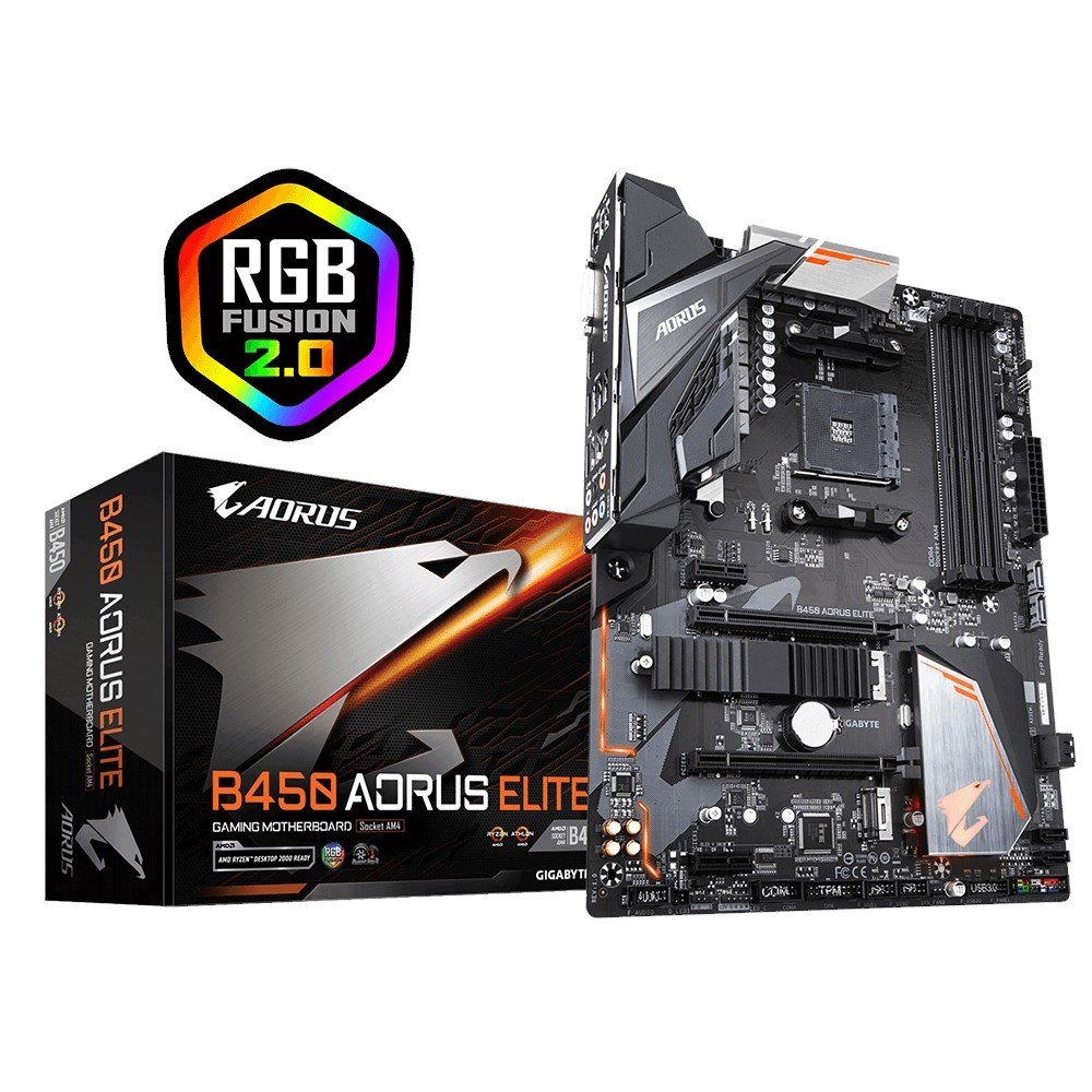 Gigabyte B450 Aorus Elite AM4 Ryzen D4 Dvi-D Hdmi
