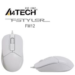 A4-Tech FM12 USB Beyaz Kablolu Optik Mouse 1000 Dpi