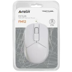 A4-Tech FM12 USB Beyaz Kablolu Optik Mouse 1000 Dpi