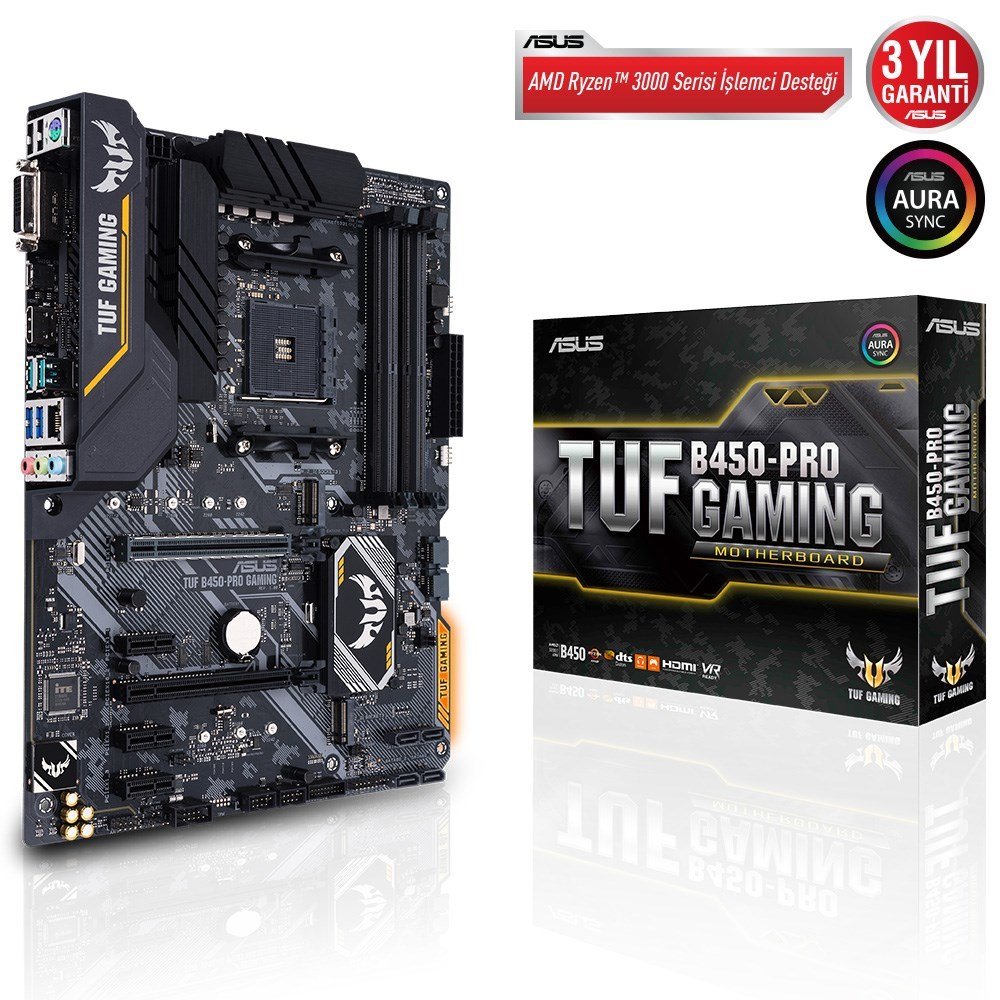 Asus Tuf Gaming B450-Pro AM4 Ryzen DDR4 Dvi Hdmi