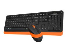 A4-Tech FG1010 Kablosuz Q Klavye Mouse Set Siyah - Turuncu
