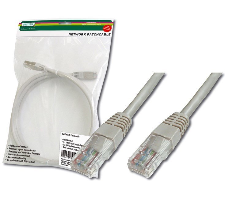 Digitus DK-1511-030 U/UTP Cat5E Gri Kablo (3m)