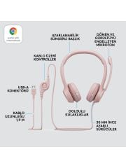 Logitech H390 Kablolu Mikrofonlu Kulak Üstü Kulaklık Pembe 981-001281