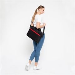 Classone W-TX10FK WTXpro Su Geçirmez Kumaş, Notebook Çantası - Siyah/Kırmızı
