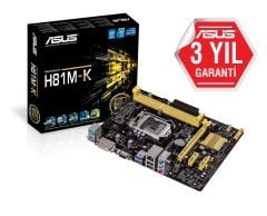 Asus H81M-K 1150P DDR3 Vga Dvi Usb3.0