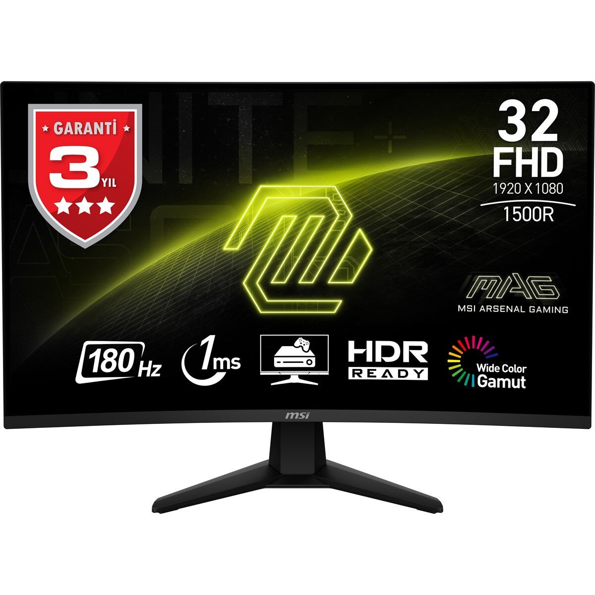 31.5 MSI MAG 32C6 FHD 1MS 180HZ CURVE 1500R VA GAMING
