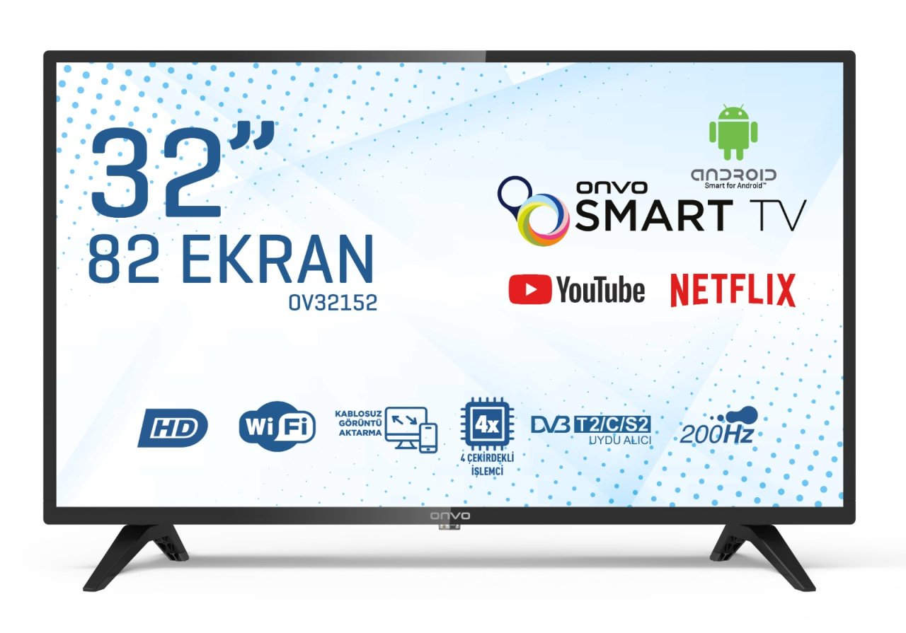 ONVO OV32152 32'' UYDU ALICILI ANDROİD SMART LED TV