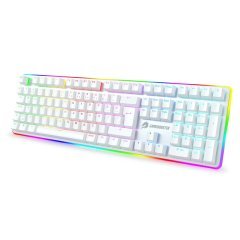 GameBooster G918 Fire Storm RGB Aydınlatmalı Mavi Sw. Mekanik Beyaz Oyun Klavyesi