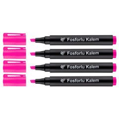 Lotte Fosforlu Kalem 4'lü Pembe x 12 Set